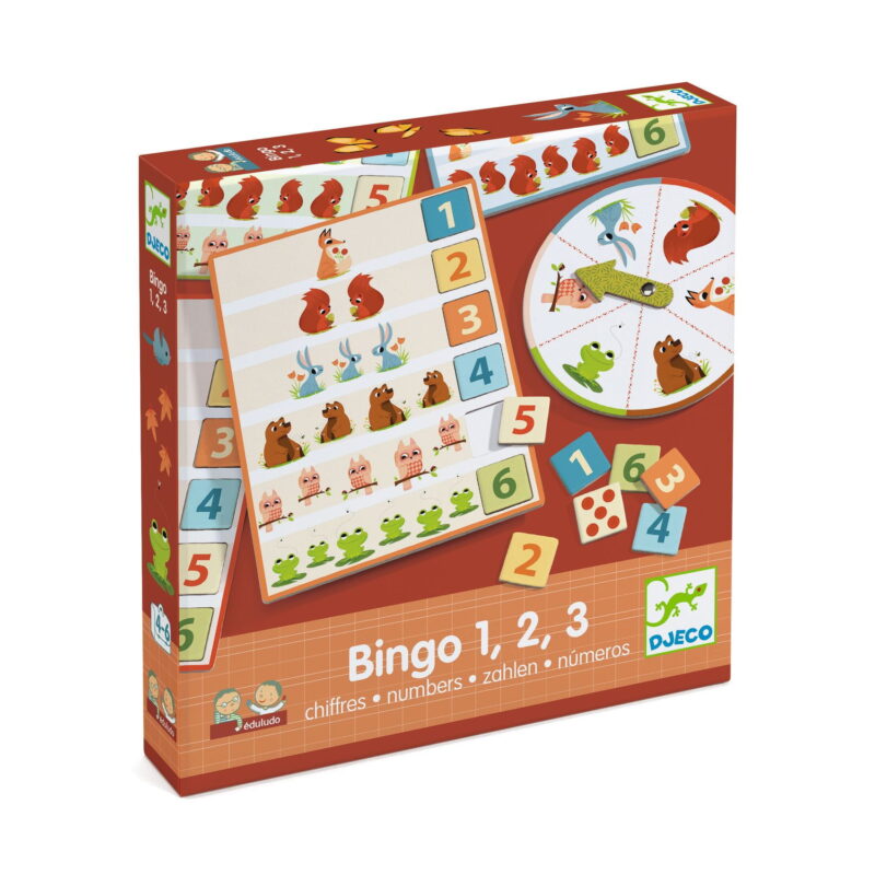 Bingo 1, 2, 3 Eduludo – Gra Edukacyjna Djeco - 38355