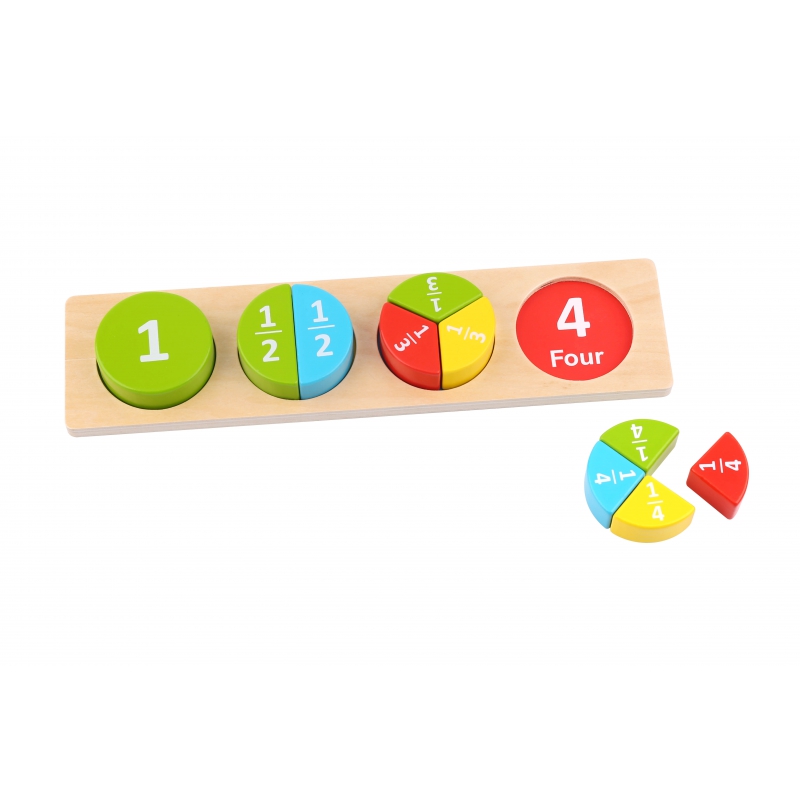 Drewniane Puzzle Montessori Nauka Ułamków - 34628