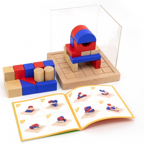 Drewniana Gra – Budowanie Klocki 3D Montessori - 32654